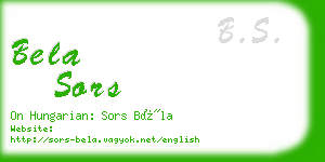 bela sors business card